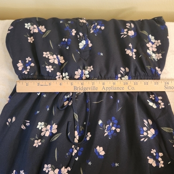 41 Hawthorn Sleeveless Split V-Neck Dark Navy Floral Dress Size Small - Picture 6 of 12